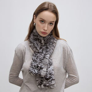 Bufanda Corta de Piel de <span class=keywords><strong>Chinchilla</strong></span> para Mujer - Accesorio de Invierno Lujoso y Moderno con Diseño Multifuncional y Patrón Sólido - Product Image 2