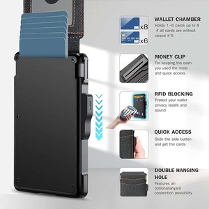 カーボンファイバー RFIDウォレット - 防水 ショートレザー デザイン 男女兼用 カスタマイズ対応 カードホルダー ポップアップウォレット - Product Image 2