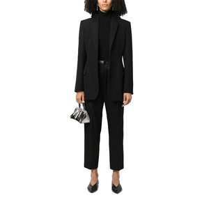 <span class=keywords><strong>Pantalon</strong></span> plissé en <span class=keywords><strong>pure</strong></span> <span class=keywords><strong>laine</strong></span> décontracté taille haute pour femmes avec ceinture décorée de strass <span class=keywords><strong>pantalon</strong></span> de créateur de luxe à la mode - Product Image 4