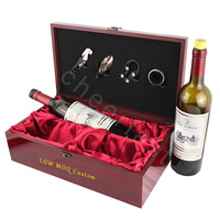 Superbe coffret de transport en bois pour 2 bouteilles de vin rouge, boîte cadeau en bois et 4 accessoires, emballage en bois pour vin