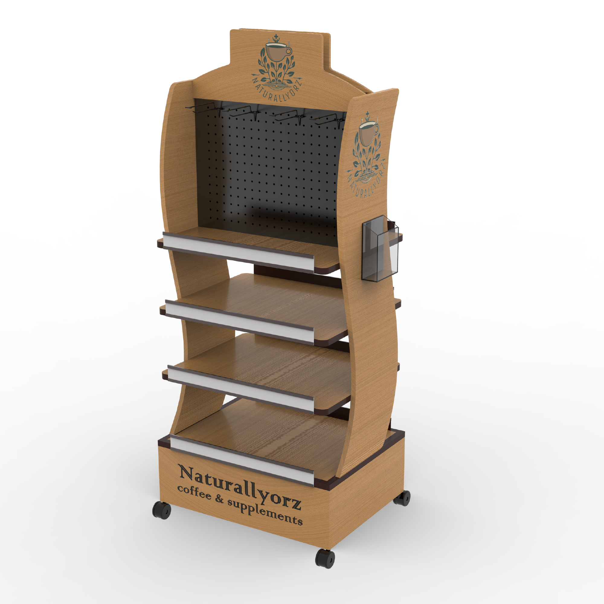 Wooden 4-layer Laminated Vitamin Display Rack Suitable for Simple and Atmospheric Shopping Malls — view 1