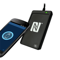 Lector de Tarjetas de Crédito NFC USB RFID Portátil de 13.56MHz ISO14443A ACR1252U ABS con Distancia de Lectura de 8cm, Certificado por NFC Forum
