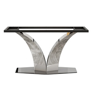 Chân bàn hình chữ X hiện đại bằng thép không gỉ, kiểu dáng uốn lượn, dành cho bàn ăn cưới, bàn VIP, chân bàn bằng kim loại đen dùng cho bàn ăn, bàn làm việc - Product Image 1