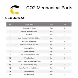Cloudray CL9M 이산화탄소 레이저 E 시리즈 DIY 이산화탄소 레이저 기계를 위한 기계적인 예비 품목