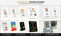 TapFive - Soporte de PVC Personalizado para Etiquetas de Pago RFID Mini, NFC, para Códigos QR sin Contacto, Revisión de Menús Digitales, Tarjetas de Membresía, Hoteles