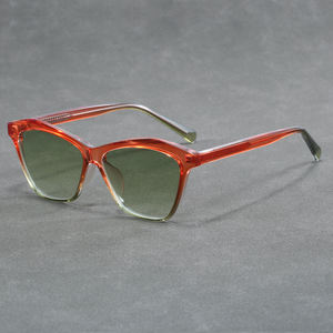 แว่นตากันแดด TR90สำหรับผู้หญิงแว่นตากรอบใหญ่สไตล์ UV400อินแฟชั่นสีฟ้าสีม่วงเทาแชมเปญชา - Product Image 1