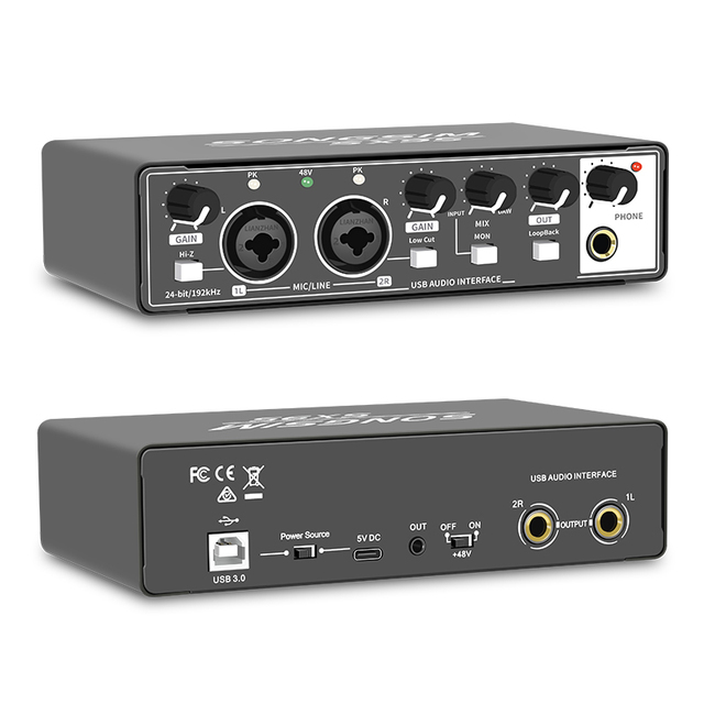 SX95 SoundCard Streaming Podcast Equipment Professional Music Studio Recording Karaoke Audio Interface External Usb Sound Card