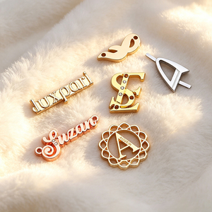 Custom Sew-on Metal Logo <b>Labels</b> Personalized Private Brand <b>Name</b> Metal Tags for Clothing Leather Bags - Product Image 1