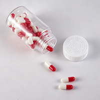 Bouteille vide en PET transparente de 130 ml à large ouverture avec couvercle sécurisé pour capsules d'huile de poisson et pilules, modèle B-130B