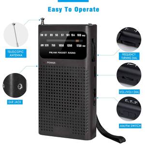 Radio AM FM Retro de Fábrica, Portátil de Bolsillo, Recepción de Largo Alcance, Plástico ABS, Altavoz Integrado, Batería Recargable, Ligero - Product Image 2