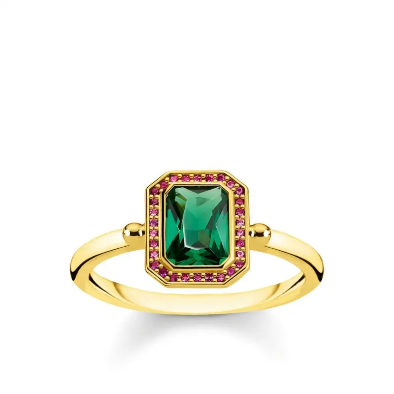 Fashion Royalty Vergulde 925 Sterling Zilver Emerald Gemstone Engagement Ringen Sieraden Vrouwen