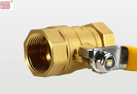 Válvula de Mariposa de Latón de 1/2" Directa de Fábrica, Control Manual de Gas, OEM Personalizable, Mango de Mariposa Amarillo, Rosca Macho