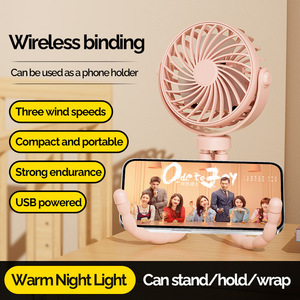 Ventilateur portable amélioré pour poussette de bébé, rotation à 360°, mini-ventilateur rechargeable à clipser avec trépied flexible, ventilateur pieuvre rechargeable - Product Image 3