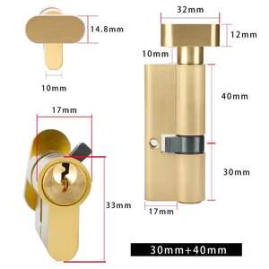 Cilindro de Cerradura de Puerta de Embutir de 70 mm <span class=keywords><strong>con</strong></span> <span class=keywords><strong>Llave</strong></span> Maestra, Cilindro de Latón <span class=keywords><strong>con</strong></span> Perilla Europea para Cerradura de Embutir - Product Image 4