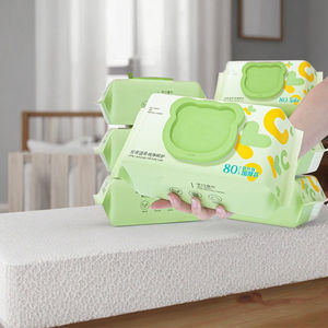 <span class=keywords><strong>Toallitas</strong></span> húmedas desechables de agua pura 99.9%, 80 Uds., cuidado suave, para bebés recién nacidos, OEM/ODM, Etiqueta Privada, limpieza del hogar, toallas de limpieza - Product Image 5