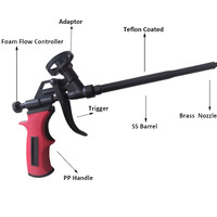 Pistolet à mousse de qualité professionnelle, résistant à la rouille, avec poignée ergonomique, buse réglable, étanche et robuste