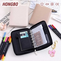 Coffret Cadeau Papeterie/Bureau/École Hongbo avec Portefeuille à Fermeture Éclair A7 en Similicuir de Lézard, Organisateur de Feuilles Volantes/Argent et Marqueurs