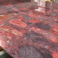 Table basse en granit rouge bordeaux avec fonction imperméable bureau en pierre naturelle pour villa et mur extérieur forme grande dalle