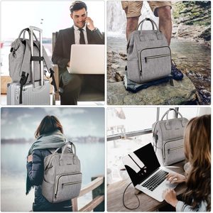 Sạc USB Thông Minh Mang Theo Túi Du Lịch Trường Đại Học Bookbag 15.6Inch Phụ Nữ Đàn Ông Văn Phòng Giáo Viên Du Lịch Máy Tính Xách Tay Ba Lô - Product Image 6