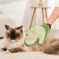 Gant de toilettage pour animaux double face antibactérien avec poils élastiques en TPR, rangement portable pour l'élimination des poils d'animaux et le nettoyage des tapis