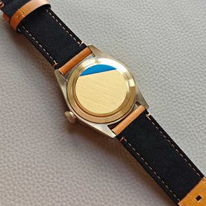Reloj Mecánico para Hombre con Esfera Curva Azul, Movimiento Automático de Bronce, Caja de 43 mm, Correa de Cuero Italiano, Multifunción y Duradero - Product Image 4