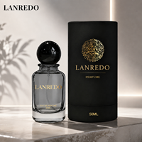Botella de Perfume de Vidrio Transparente de Lujo, Color Gris, Forma Redonda, Vacía, con Cierre de Presión, 30 ml, 50 ml, 100 ml, con Caja de Tubo Personalizada