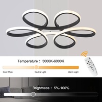 Lampe décorative suspendue intelligente de lustre d'anneau de plafond avec télécommande