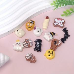 100 pièces Mini résine fantôme chauve-souris Halloween ongles artisanat Flatback Cabochons téléphone décoration bijoux à bricoler soi-même faisant des accessoires - Product Image 3