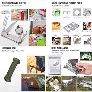 Trousse de premiers secours d'urgence de voyage personnalisée 36-en-1, outils de survie SOS pour tremblements de terre, équipement et sac de matériel de secours DIY - Product Image 5