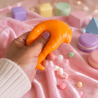 Nouveau Jouet Anti-Stress en Forme de Croissant, Bloc de Construction Fait Main, Balle Squishy Croustillante, Matériau TPR, Marque PRT