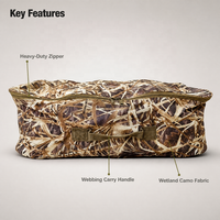 Sac de rangement pour leurres de canard camouflage avec poignée de transport, design en polyester avec fermeture éclair pour abri de chasse
