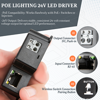 24V LED Driver PoE Lighting Dimmer Utilisation pour 24 volts CV LED 802.3at Conforme PoE Driver pour LED Strip Disc Lights Contrôle sans fil