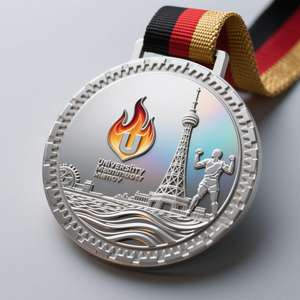 На заказ 3D яркий цвет объемный заказ колледж цинковый сплав спортивная медаль Студенческая активная награда кампус Чемпионат сувенирная медаль - Product Image 3