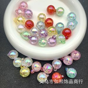 Iridescent Shattered Texture <b>Beads</b> Round <b>Plastic</b> Resin For Bracelet Making Jewelry Findings Components Wholesale Yiwu Origin - Product Image 3