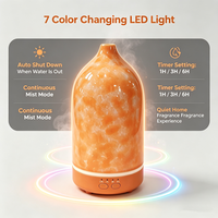 Diffuseur d'huiles essentielles électrique en céramique USB 200 ml, humidificateur d'air ultrasonique en céramique avec télécommande