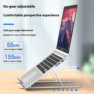 Support portable pliable pour ordinateur portable et tablette en alliage d'aluminium, support de bureau surélevé, support de refroidissement pour ordinateur - Product Image 3