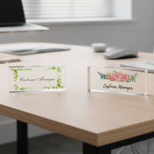 Персонализированная прозрачная акриловая табличка с именем для стола, подарки для сотрудников, акриловая именная табличка, офисные аксессуары - Product Image 2