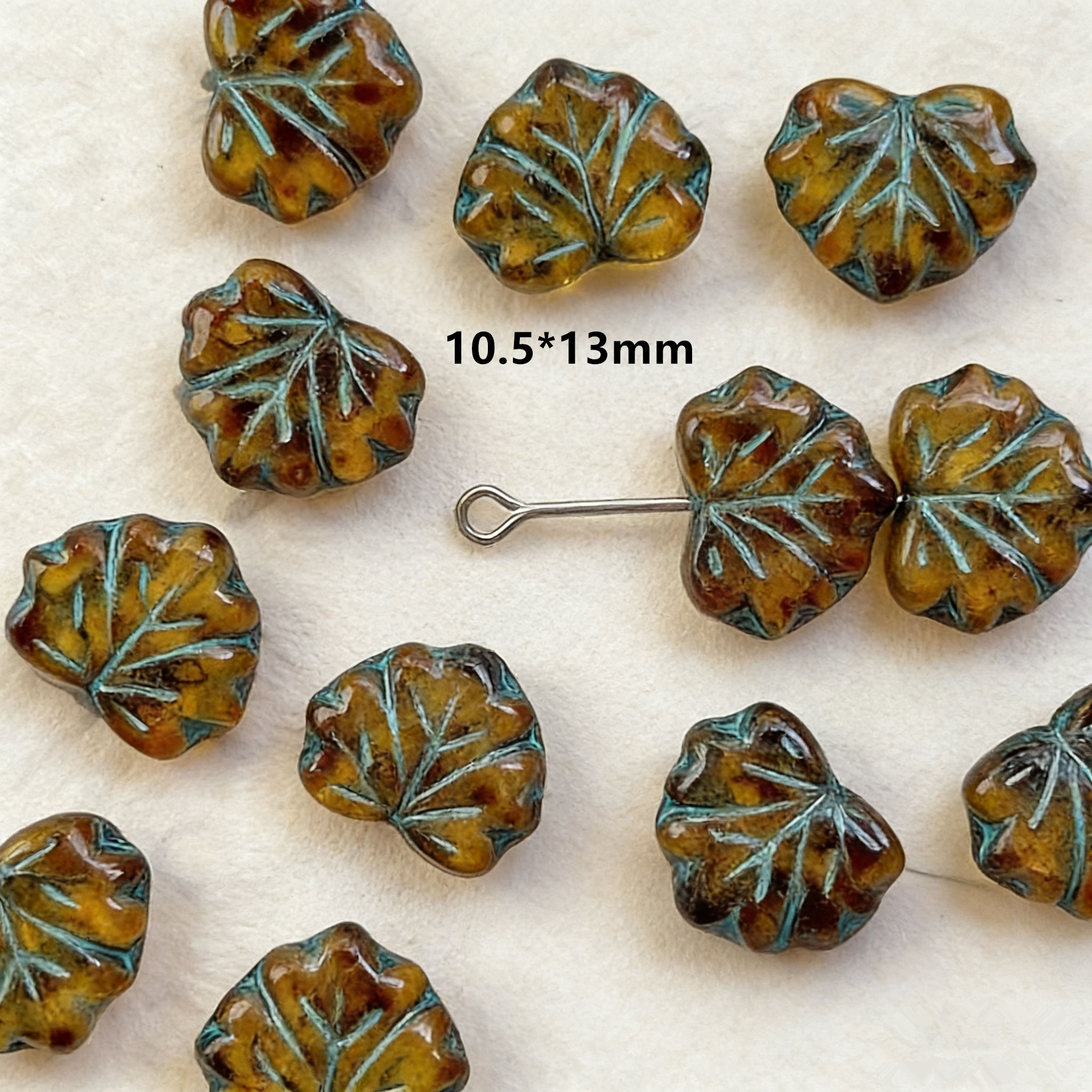 2#maple leaf - transparent coffee blue (one piece)