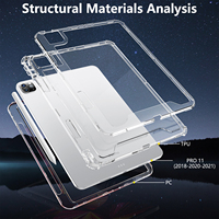 Coque arrière transparente rigide pour tablette Apple 10.2/10.5/pour Apple 8/9, coque transparente pour tablette SAM Tab A7 Lite/A8/A9