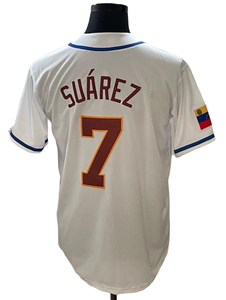 Maillot de l'équipe nationale de baseball du Venezuela pour la Coupe du Monde de baseball 2026 # 7 Suarez 13 # Pérez 11 # Short d'été grande taille pour <span class=keywords><strong>homme</strong></span> <span class=keywords><strong>Garcia</strong></span> - Product Image 2