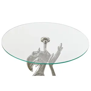 Table d'appoint en aluminium et verre 46 cm de largeur 46 cm de profondeur 72 cm de hauteur - Product Image 5