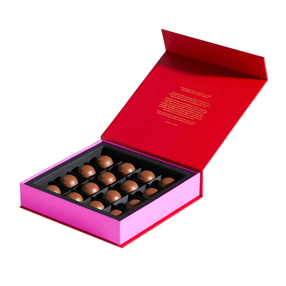 Aangepaste Lege Luxe Ronde Magnetische Truffel Chocolade Bonbon Truffel Geschenkdozen Verpakking Voor Chocolade Met Verdelers