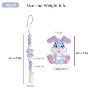 Clip de cadena de chupete de silicona sin BPA, juguete de dentición para bebé, soporte de chupete de fruta bonita, Clip de mordedor de silicona ficticio - Product Image 3