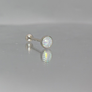 Anillo de Lengua de Acero Inoxidable con Rosca Externa y Cristal de Girasol en la Parte Superior |   Recubrimiento Acrílico Colorido |   Joyería para Piercings Corporales - Product Image 5