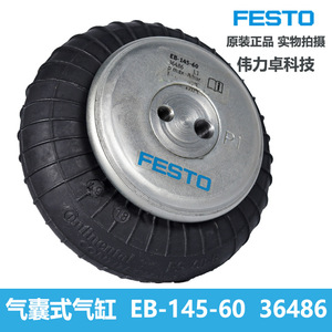 Festo Air Spring Cylinder EB-145-60 36486 Single Acting Steel Body Thread Connection - Product Image 3