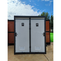 Conteneur de toilettes mobile moderne en acier préfabriqué à 2 portes avec lavabo pour chantier extérieur