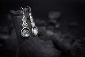 Pendientes de Plata de Ley 925 con Prehnita para Mujer, Joyería Elegante y Moderna para Bodas, Regalos y Uso Diario - Product Image 4