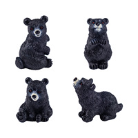 Mini figurines d'animaux en résine, petits ours noirs, ornements miniatures pour jardin féerique, terrarium, paysage miniature, décoration d'étagère