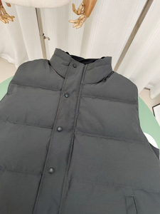Gilet matelassé en laine chaud pour homme, coupe-vent, décontracté, noir, grande taille, col montant, sans manches, pour l'extérieur - Product Image 5
