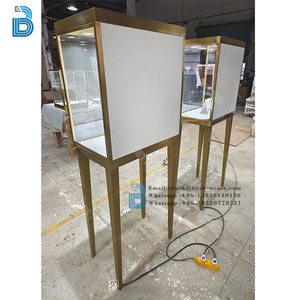 Custom Fashion <strong>Glass</strong> Cabinet Jewelry <strong>Display</strong> <strong>Case</strong> Gold Silver <strong>With</strong> LED Lighting Jewellery Showcases - Product Image 6